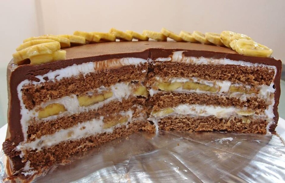 Tortë prej çokollate dhe banane