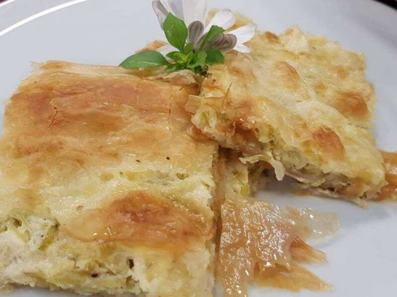 Byrek me presh dhe kos