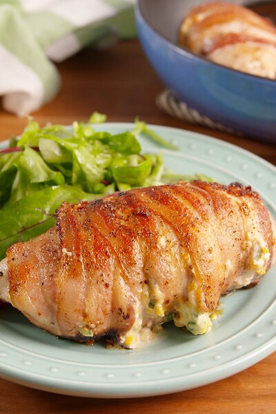 Gjoks pule i mbushur me djathë dhe proshutë, shija e mrekullueshme