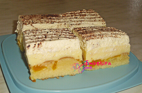 Torte me fanta,schmand,puding dhe mandarina