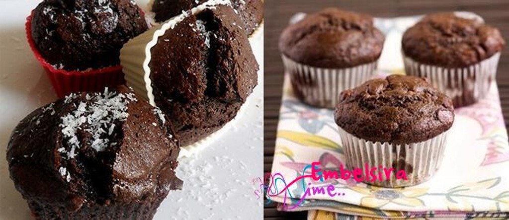 Muffins me arra kokosi dhe çokollatë