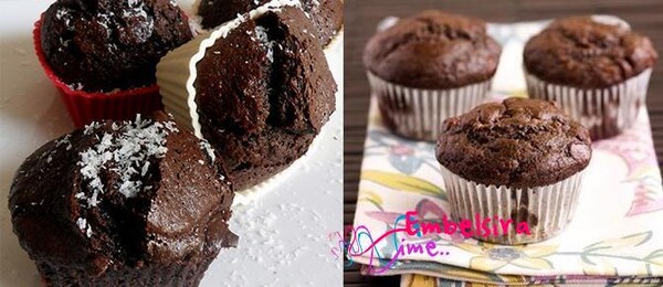 Muffins me arra kokosi dhe çokollatë